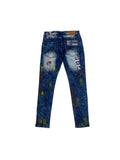 Men R3BEL Fashion Washed Denim Jeans