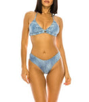 Women Bikini Denim Print 2p Set