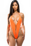 Women Bikini Solid Neon One Piece