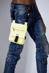 Men FIFTH LOOP Biker Jeans With Thigh Bag