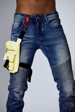 Men FIFTH LOOP Biker Jeans With Thigh Bag