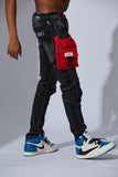 Men FIFTH LOOP Biker Jeans With Thigh Bag