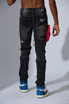 Men FIFTH LOOP Biker Jeans With Thigh Bag