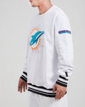 Men PRO STANDARD Miami Dolphins Mash Up Logo Crewneck Sweater