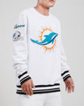 Men PRO STANDARD Miami Dolphins Mash Up Logo Crewneck Sweater