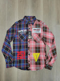 Men KLEEP Premium Half & Half Flannel Button Down Shirt