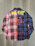 Men KLEEP Premium Half & Half Flannel Button Down Shirt
