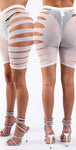 Women K TOO Laser Cut Power Mesh Shorts