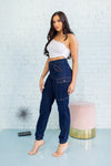 Women Angel Denim Front Zipper Joggers