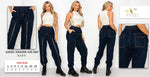 Women Angel Denim Front Zipper Joggers