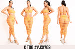 Women K TOO Strapless Bodysuit & Mesh Skirt 2Set