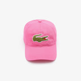 LACOSTE Unisex Contrast Strap Oversized Crocodile Cotton Cap