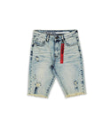 Men REASON Thatcher Distressed Light Wash Denim Short