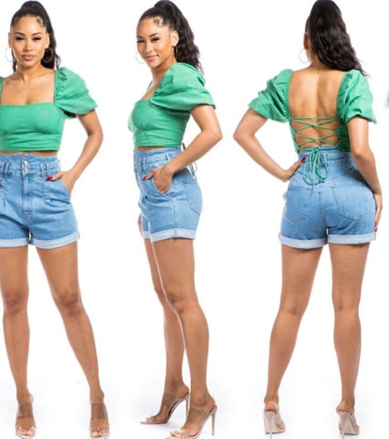 Women SWEET LOOK High Waisted Short