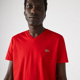 Men LACOSTE V-neck Pima Cotton Jersey T-shirt