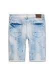 Men JORDAN CRAIG Summertime Striped Denim Shorts Ice Blue