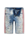 Men JORDAN CRAIG Sparta Striped Denim Shorts South Beach