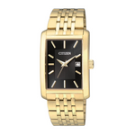 Men CITIZEN Everyday Rectangular Gold-Tone Stainless Steel Watch