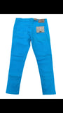 MEN ROYAL BLUE TWILL COLOR SKINNY PANTS Turquoise