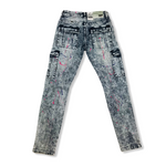 Men DENIMICITY Cargo Jeans With Pink Stripe