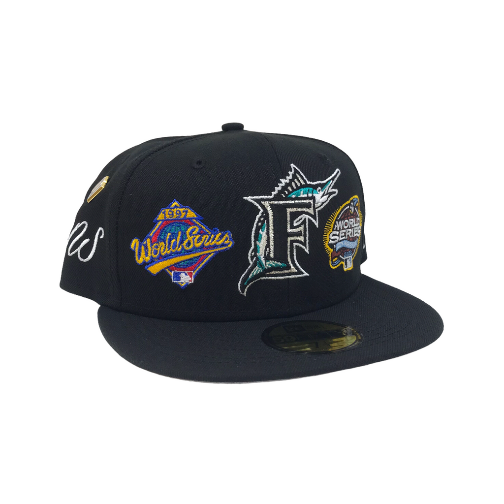 Florida Marlins World Series Hat Grey Bottoms, World Series Fitted