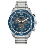 Men's CITIZEN Eco-Drive Chronograph LTR Stainless Steel Bracelet Watch 45mm