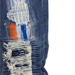 Men R3BEL Paint Brushed Denim Jeans