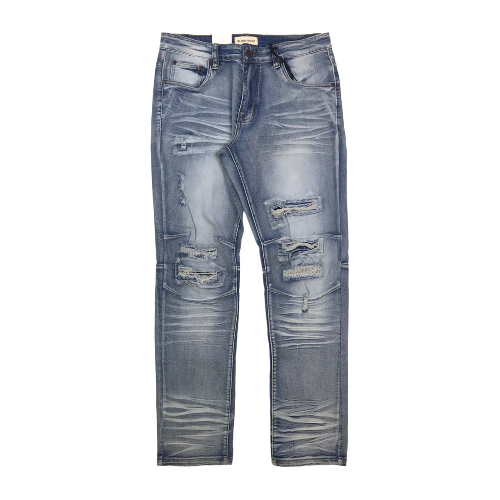 Buy Destroyed Denim Jeans Pants For Men only $50.00 at LeStyleParfait |  Ripped jeans men, White ripped jeans, Ripped biker jeans