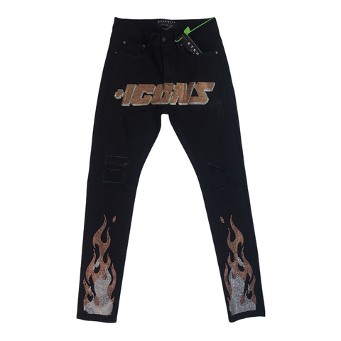 ETERNITY Men Gold/Silver Stone Icons Denim Pants