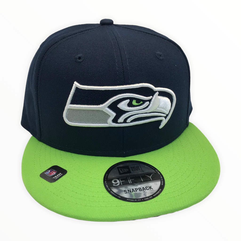 SEATTLE SEAHAWKS NEW ERA SNAPBACK LIME GREEN HAT NFL