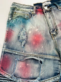 Men BLIND TRUST Biker Denim Shorts