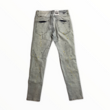 Men DENIMICITY Washed Jeans with Yellow & Black Paint