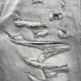 Men JORDAN CRAIG Shredded Jean Short Cement Wash.