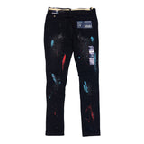 Men R3BEL Paint Brushed Denim Jeans