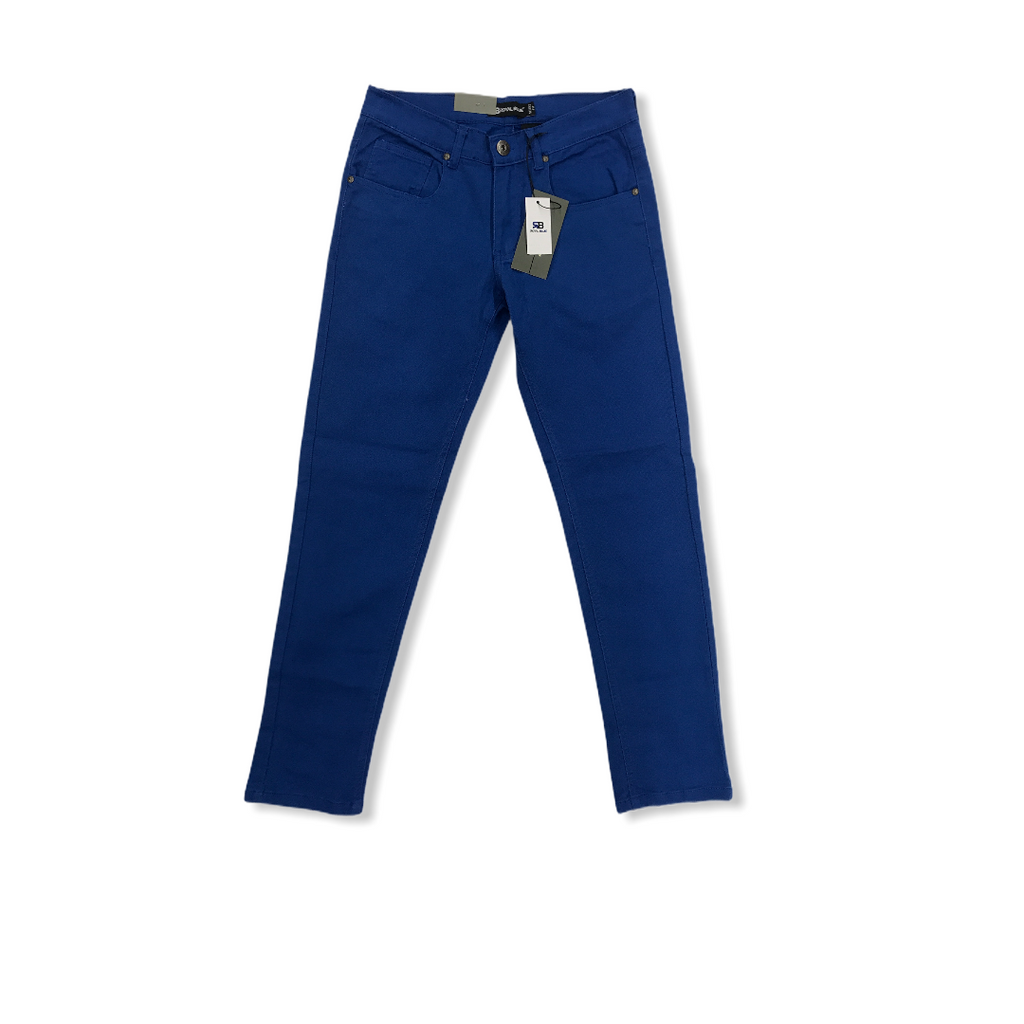 Royal Blue Textured Premium Terry-Rayon Pant For Men