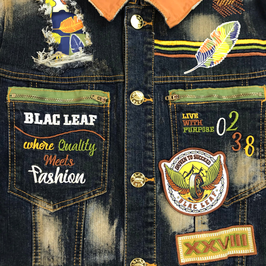 Blac Leaf Men's Driven to Succeed Denim Jacket, Blue, Size: Large