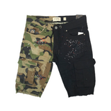 Men FWRD DENIM & CO. Spliced Camo Denim Shorts