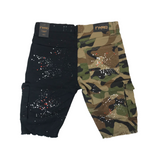 Men FWRD DENIM & CO. Spliced Camo Denim Shorts