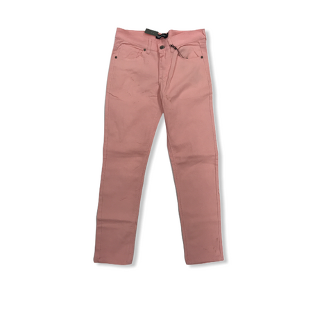 MEN ROYAL BLUE TWILL COLOR SKINNY PANTS Pink