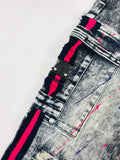 Men DENIMICITY Cargo Jeans With Pink Stripe