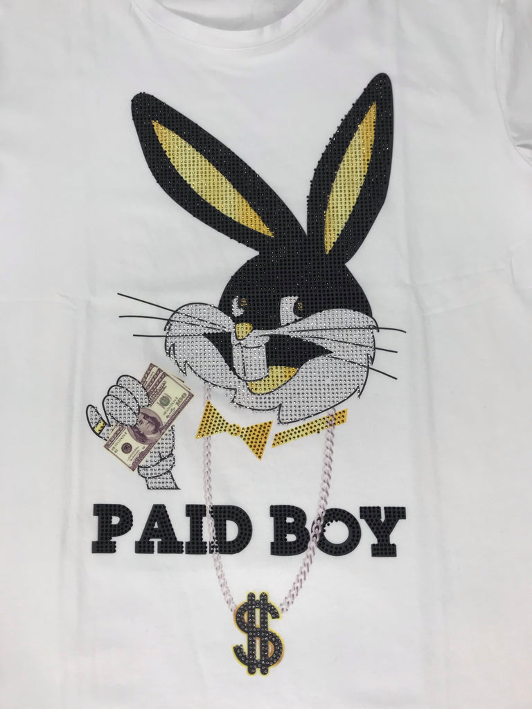 Men BOURGEOIS AVENUE Paid Boy Rhinestone T-shirt – Urban Appeal