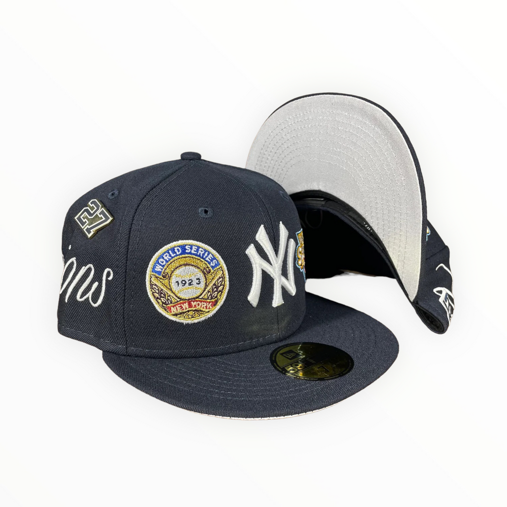 New Era Gray/Red New York Yankees World Series Champions Navy Undervisor 59FIFTY Fitted Hat