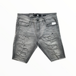 Men JORDAN CRAIG Shredded Jean Short Cement Wash.