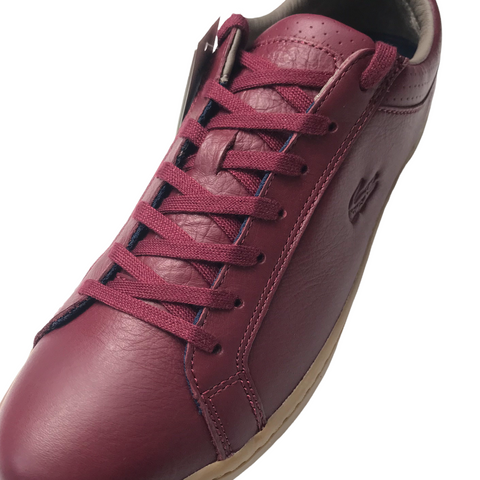 lacoste dress shoes Men LACOSTE Straightset 3 SRM Leather Shoes 7.5 / BURGUNDY