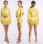 Women K TOO Mesh Contrast Mini Skirt 2 Set