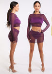 Women K TOO Mesh Contrast Mini Skirt 2 Set